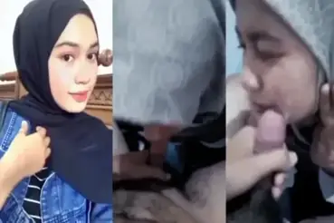 Hijaber Cantik Sepong Kontol Sampe Crot di Wajah